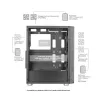 Mars Gaming MC-F White, Semitorre Gaming ATX, Janela de Vidro Temperado, Frente em Malha Metálica, 4 Ventoinhas ARGB de 120 mm