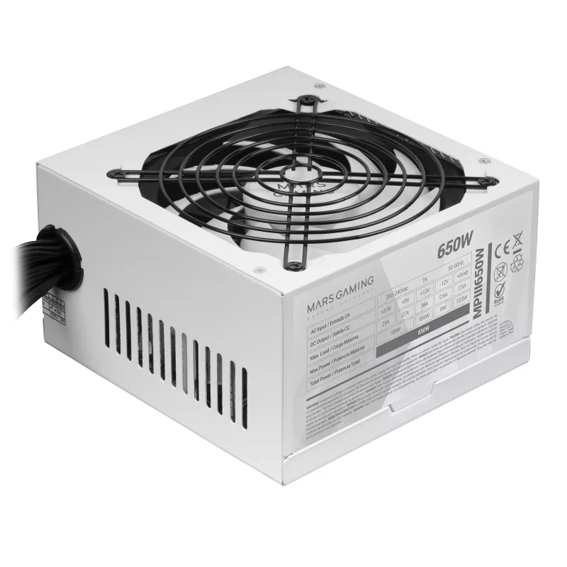 Mars Gaming MPIII650 Fonte de Alimentação 650 W 20+4 Pin ATX ATX Branca