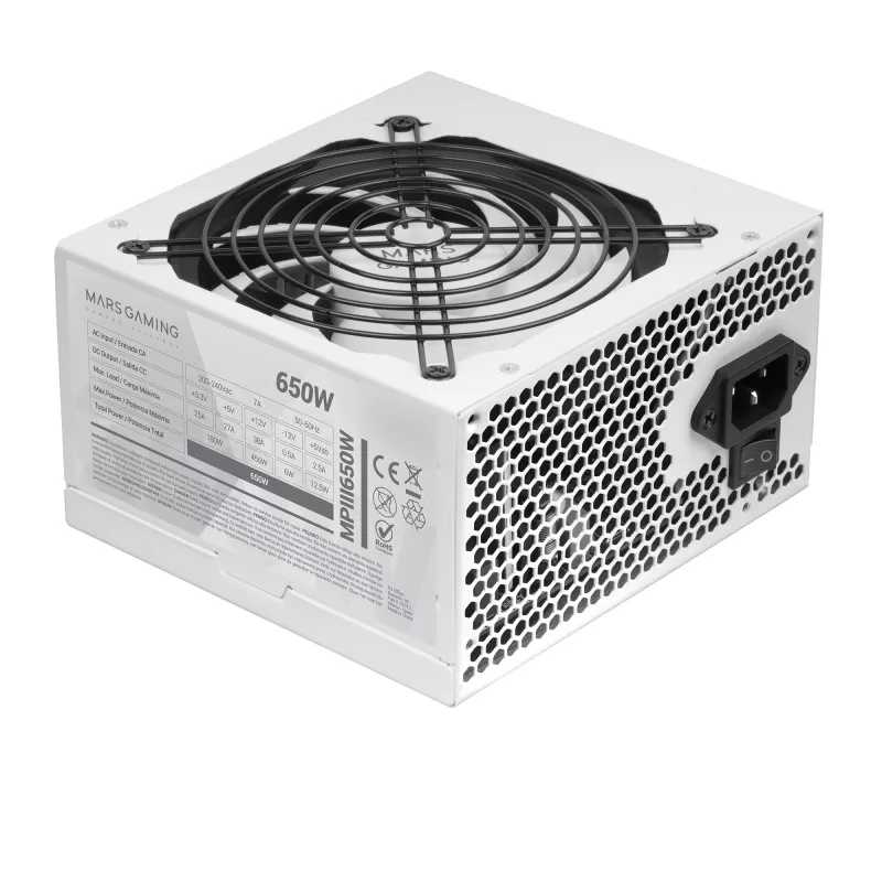 Mars Gaming MPIII650 Fonte de Alimentação 650 W 20+4 Pin ATX ATX Branca