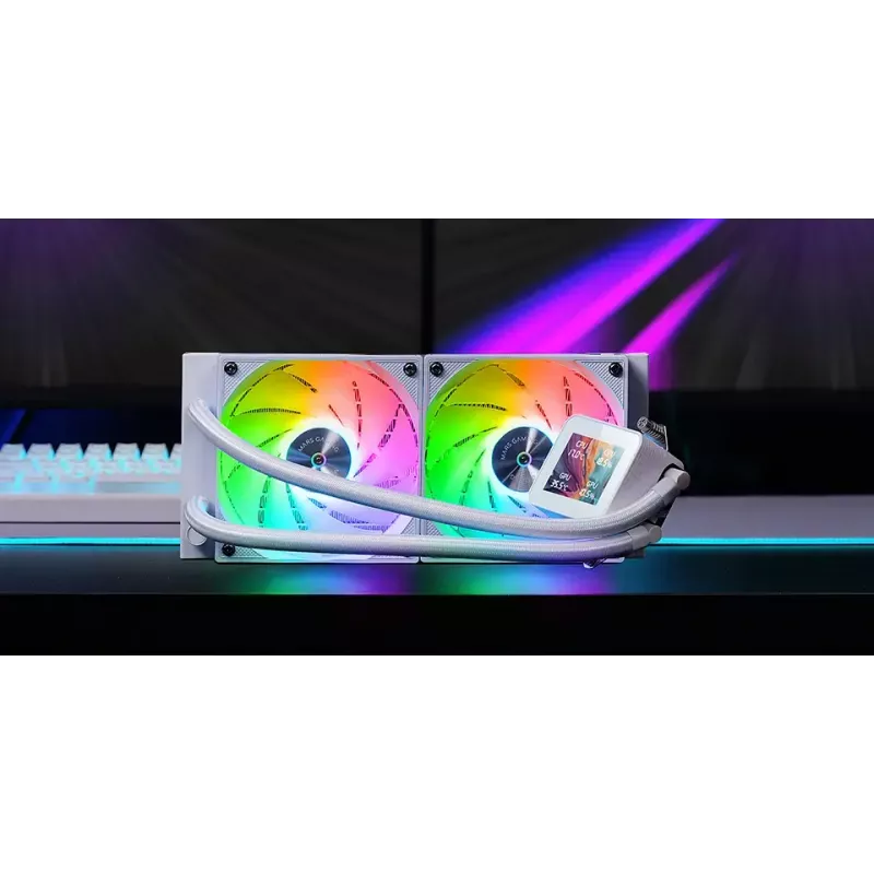 Mars Gaming ML-VISION240W Refrigeração líquida AIO para CPU, 240 mm, RGB, branco