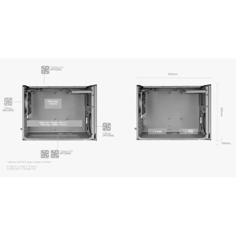 Caixa de computador Mars Gaming MCXPSW mATX branca