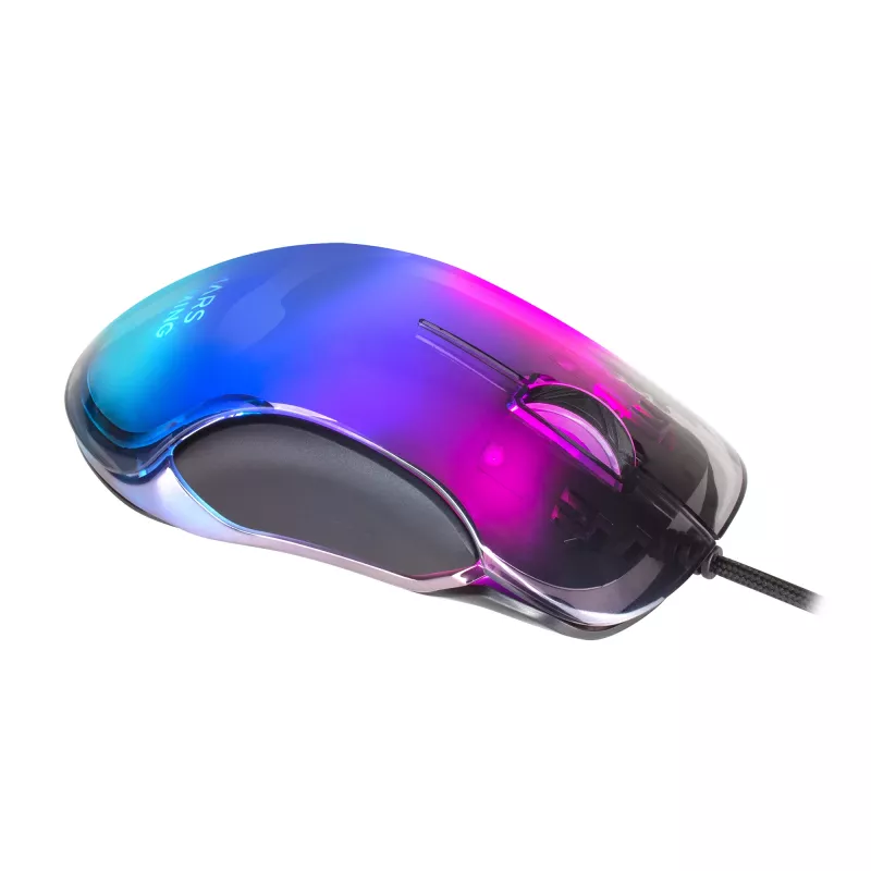 Rato gaming Mars Gaming MMGLOW RGB Chroma-Glow com acabamento espelhado 12800 DPI preto