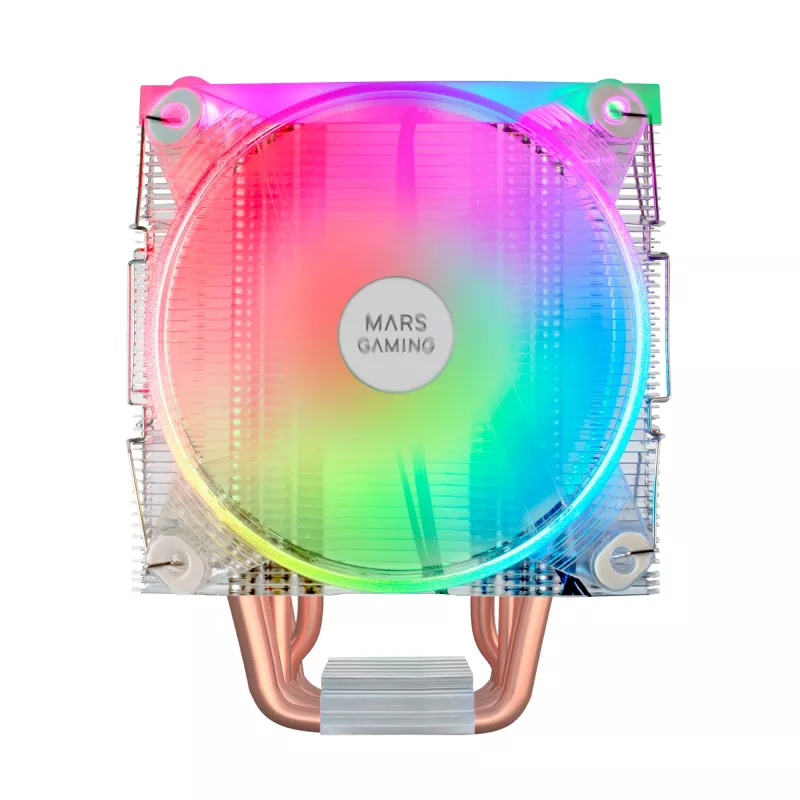Dissipador de CPU Mars Gaming MCPU66 Triple ARGB com 6 heatpipes HCT TDP 220W e 2 ventoinhas de 12cm