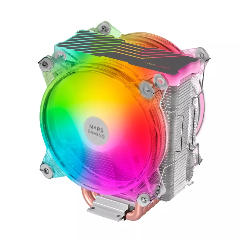 Dissipador de CPU Mars Gaming MCPU66 Triple ARGB com 6 heatpipes HCT TDP 220W e 2 ventoinhas de 12cm