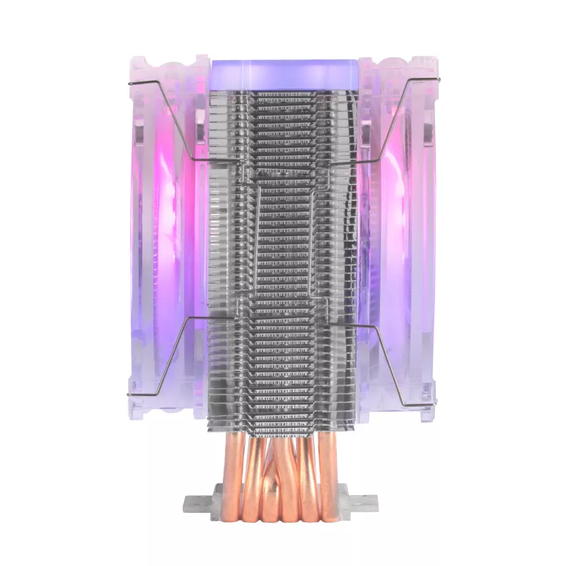 Dissipador de CPU Mars Gaming MCPU66 Triple ARGB com 6 heatpipes HCT TDP 220W e 2 ventoinhas de 12cm