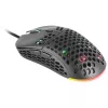 Rato gaming Mars Gaming MM55 preto RGB Chroma ultraleve 55g 12800 DPI com interruptores mecânicos HUANO
