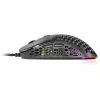 Rato gaming Mars Gaming MM55 preto RGB Chroma ultraleve 55g 12800 DPI com interruptores mecânicos HUANO