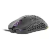 Rato gaming Mars Gaming MM55 preto RGB Chroma ultraleve 55g 12800 DPI com interruptores mecânicos HUANO