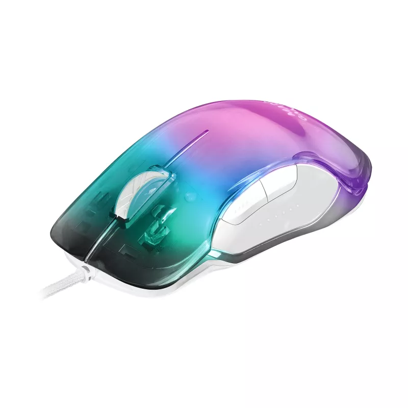 Rato gaming Mars Gaming MMGLOW Chroma-Glow RGB com acabamento espelhado ultraleve 12800 DPI branco
