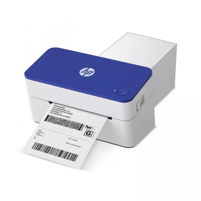 Impressora de etiquetas térmica direta HP HPKE100 203 x 203 DPI 127 mm/s com fios USB branco/azul