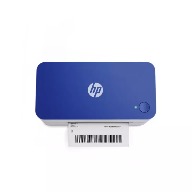 Impressora de etiquetas térmica direta HP HPKE100 203 x 203 DPI 127 mm/s com fios USB branco/azul