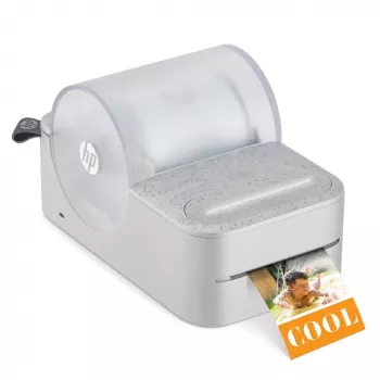 Impressora portátil de etiquetas e fotografias HP Sprocket Panorama de impressão instantânea, impressora de etiquetas ZINK (Zero-Ink) cor 313,58 x 313,58 DPI 3,3 mm/s com fios e sem fios Bluetooth
