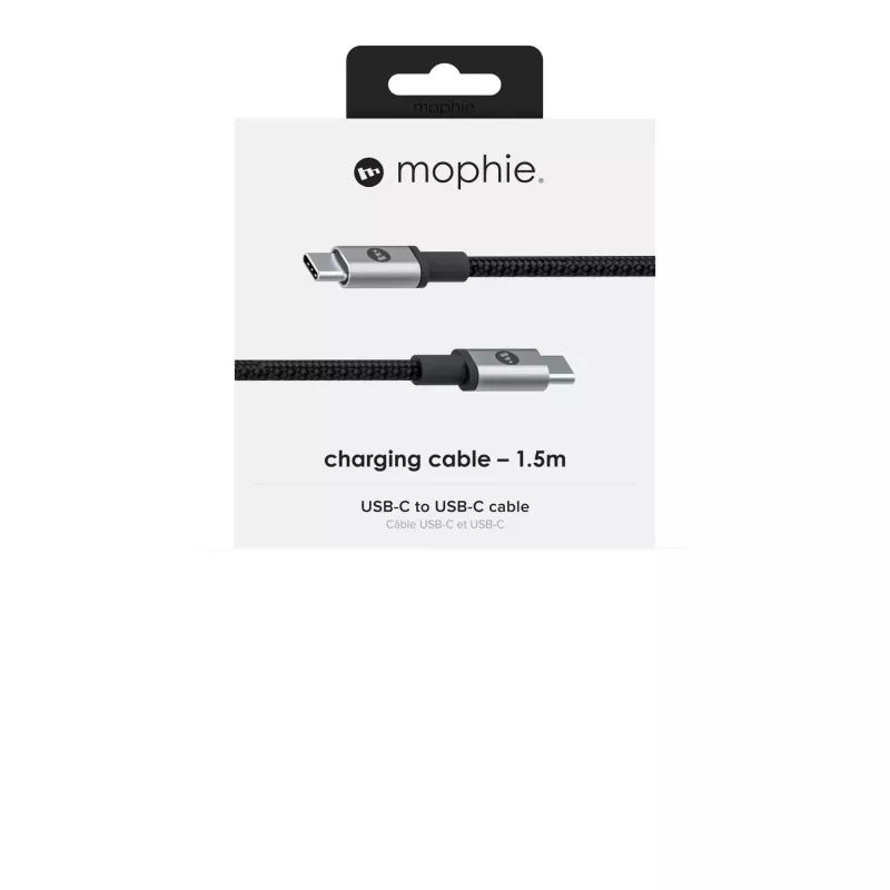 Cabo de carregamento e sincronização mophie – USB-C para USB-C (3.1) 1,5 m – preto