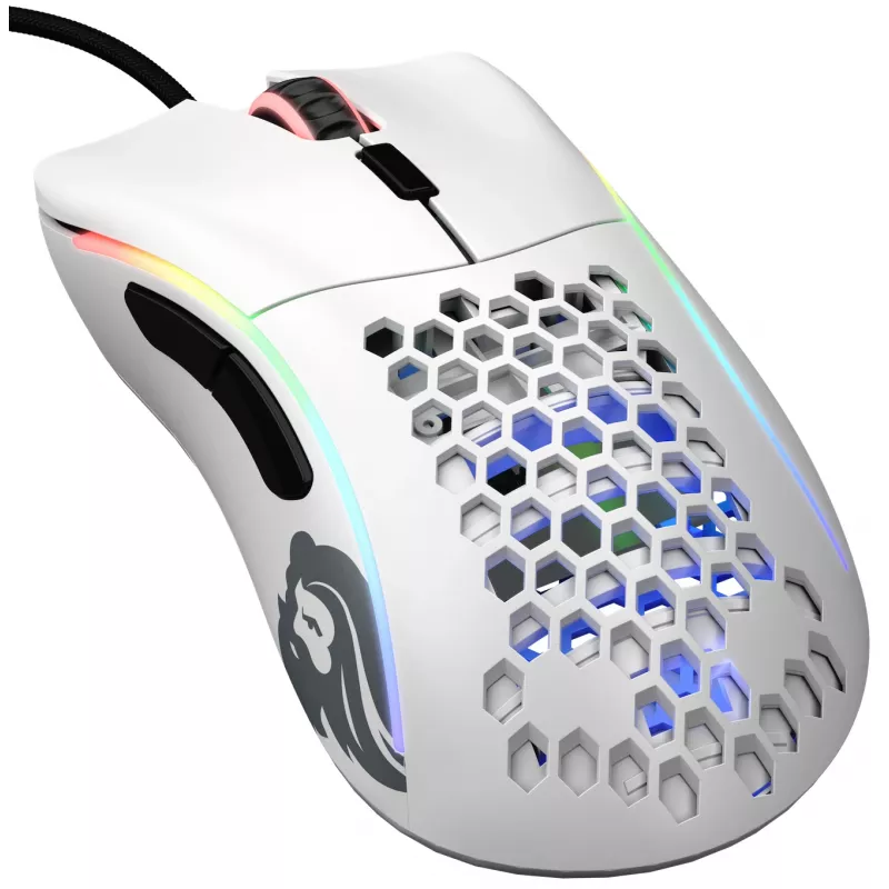 Rato Glorious Gaming Glorious Model D Minus - branco mate, para destros, ótico, USB Type-A, 3200 DPI, 1 ms, branco