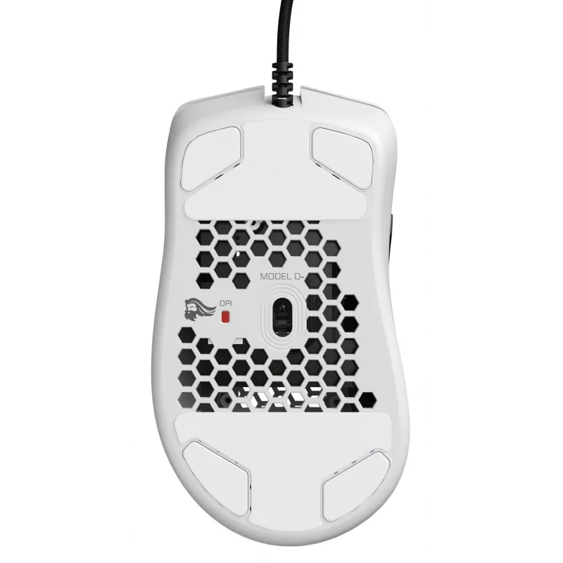Rato Glorious Gaming Glorious Model D Minus - branco mate, para destros, ótico, USB Type-A, 3200 DPI, 1 ms, branco