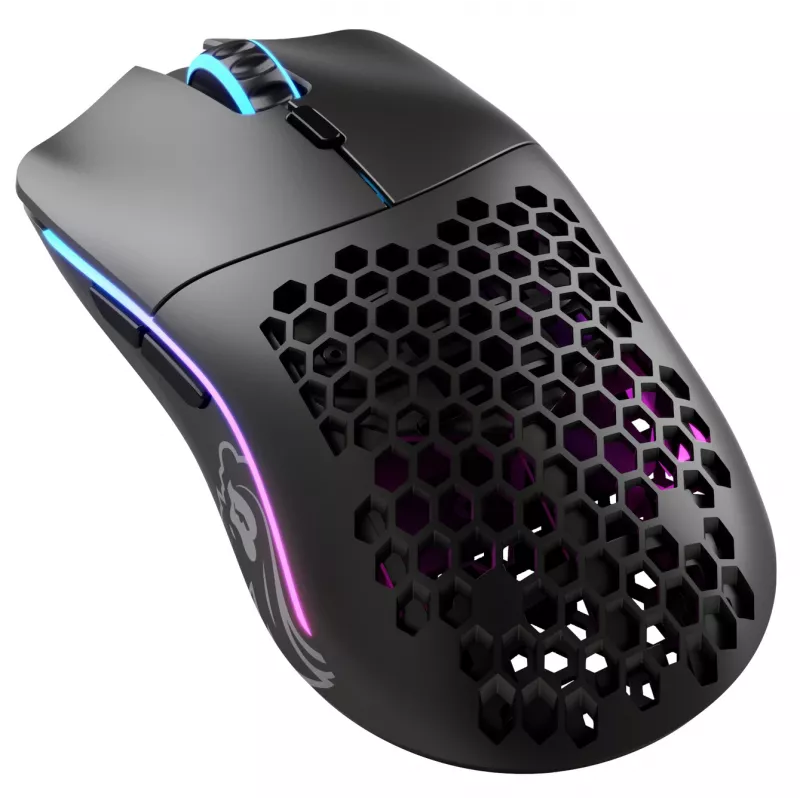 Rato Glorious Gaming Glorious Model O Wireless - preto mate, para destros, ótico, RF sem fios, 19000 DPI, 1 ms, preto