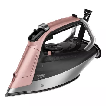 Ferro de engomar a vapor Beko SIM8130P SoftGlide, 3000 W, rosa, branco