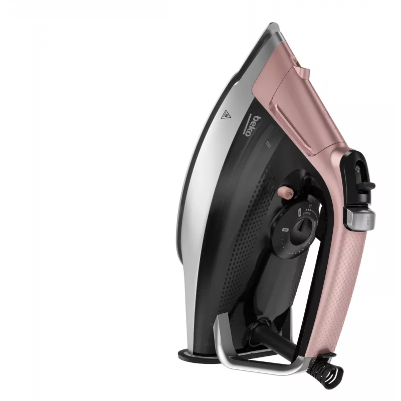 Ferro de engomar a vapor Beko SIM8130P SoftGlide, 3000 W, rosa, branco