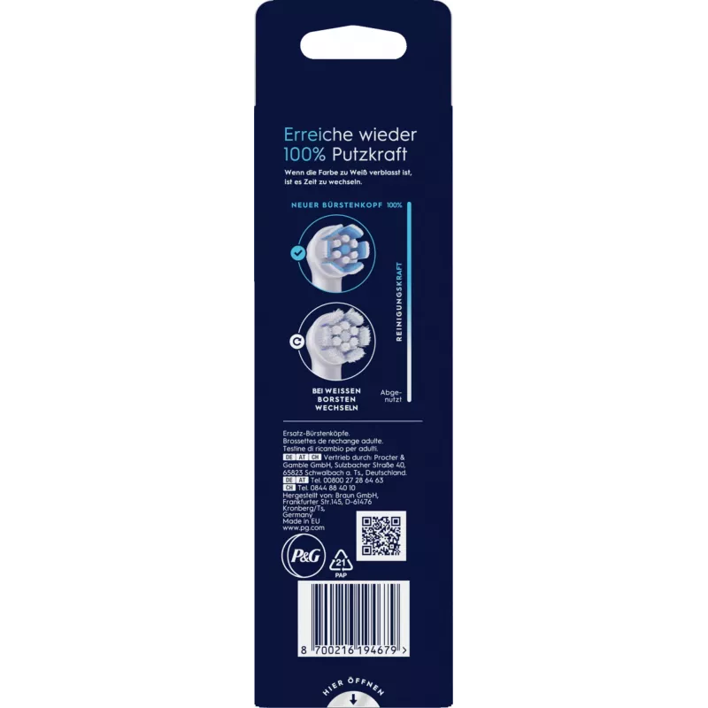 Cabeça de escova de dentes Oral-B, 6 unid., branco