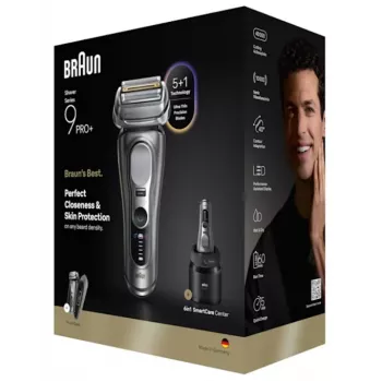 Máquina de barbear de lâmina Braun Series 9 Pro+ 9675cc, cinzento, prateado, aço inoxidável