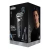 Máquina de barbear de lâmina Braun Series 7 72-C7200CC, preto, aço inoxidável, iões de lítio