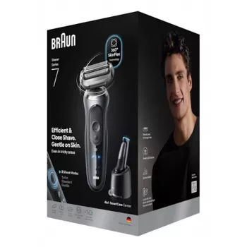 Máquina de barbear de lâmina Braun Series 7 72-C7200CC, preto, aço inoxidável, iões de lítio