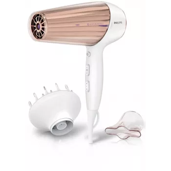 Secador de cabelo Philips MoistureProtect Sensor HP8280/00 — 2300 W, motor DC, 6 velocidades, iónico, jato de ar frio, roxo/branco