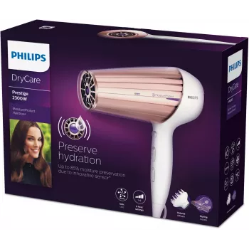 Secador de cabelo Philips MoistureProtect Sensor HP8280/00 — 2300 W, motor DC, 6 velocidades, iónico, jato de ar frio, roxo/branco