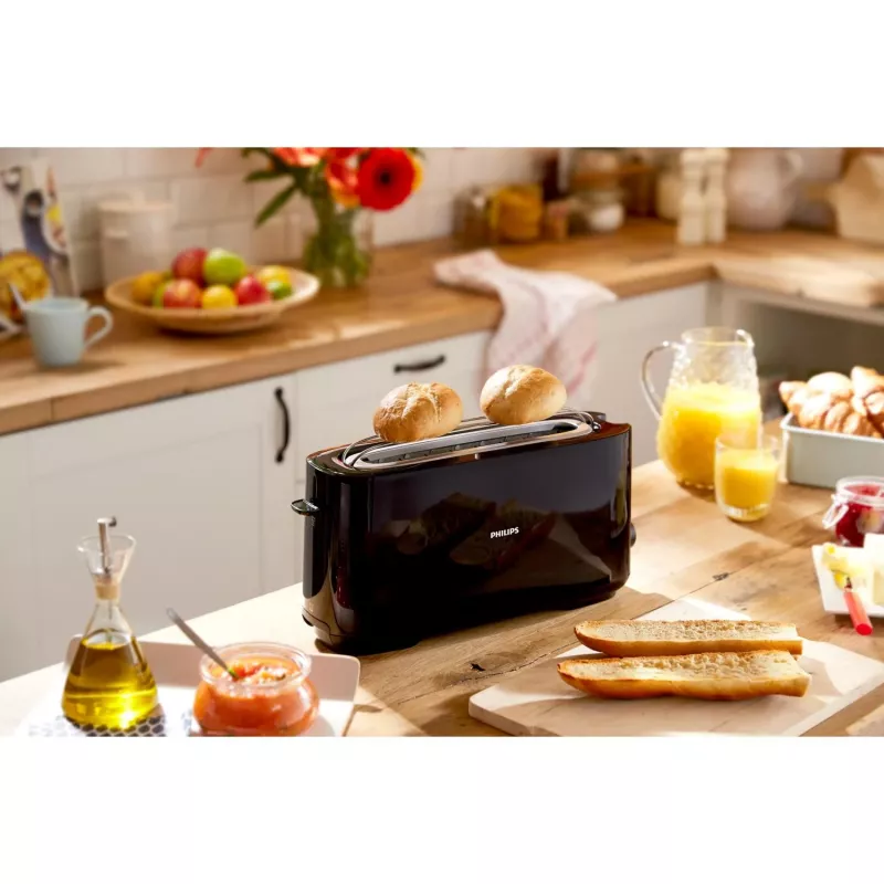 Torradeira Philips Daily Collection HD2590/90 – ranhura longa, preto