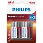 Pilha descartável Philips Power Alcalina LR6P6BP/10