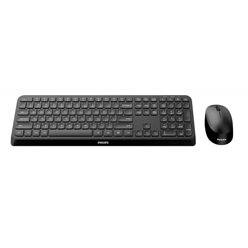 Teclado e rato Philips 3000 series SPT6307B/31 universal RF sem fios QWERTY inglês preto
