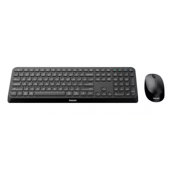 Teclado e rato Philips 4000 series SPT6407B/31 universal RF sem fios + Bluetooth QWERTY alemão preto