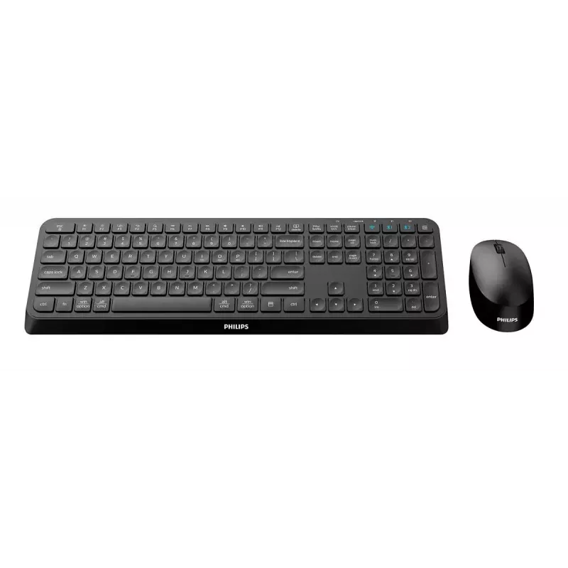 Teclado e rato Philips 4000 series SPT6407B/31 universal RF sem fios + Bluetooth QWERTY alemão preto
