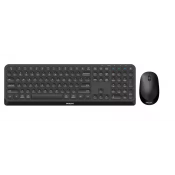 Teclado e rato Philips 4000 series SPT6407B/31 universal RF sem fios + Bluetooth QWERTY alemão preto
