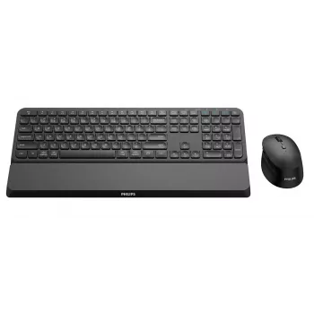 Teclado e rato Philips 6000 series SPT6607B/31 universal RF sem fios + Bluetooth preto