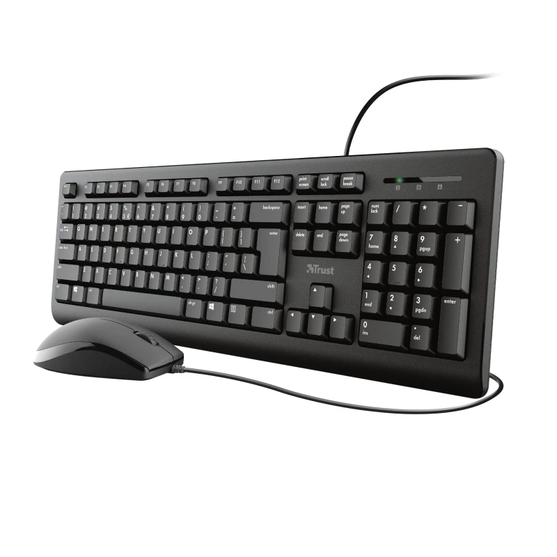 Teclado e rato Trust Primo universal USB AZERTY belga preto