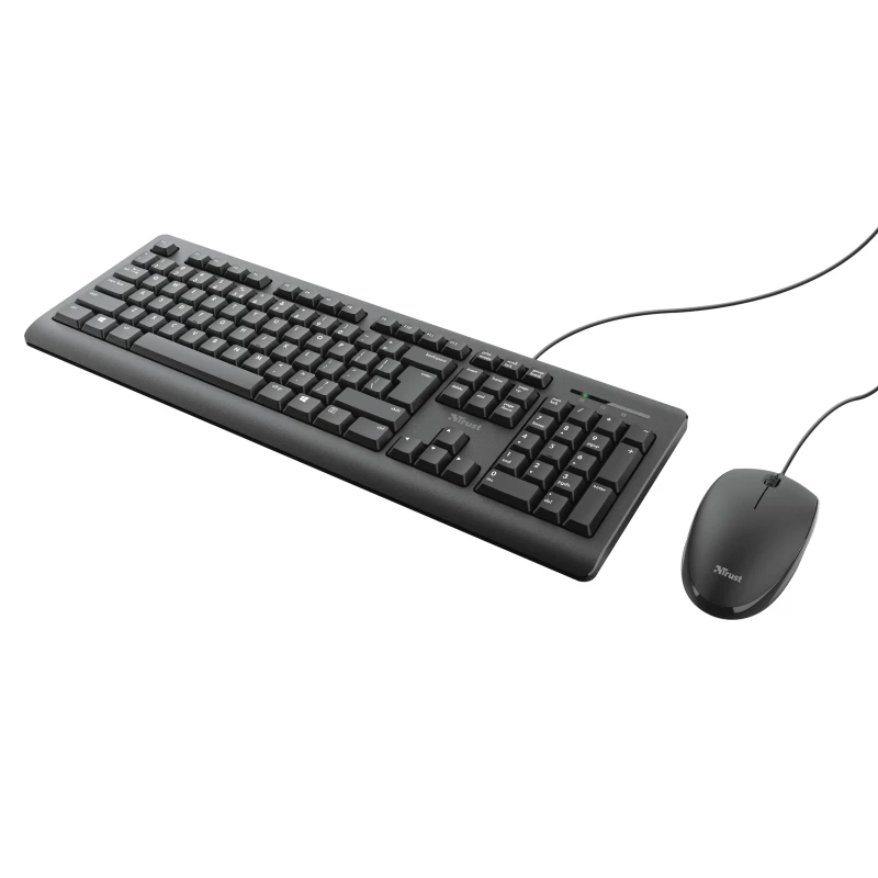Teclado e rato Trust Primo universal USB AZERTY belga preto