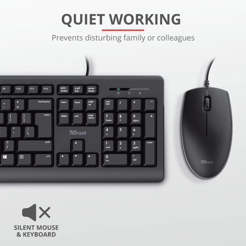 Teclado e rato Trust Primo universal USB AZERTY belga preto