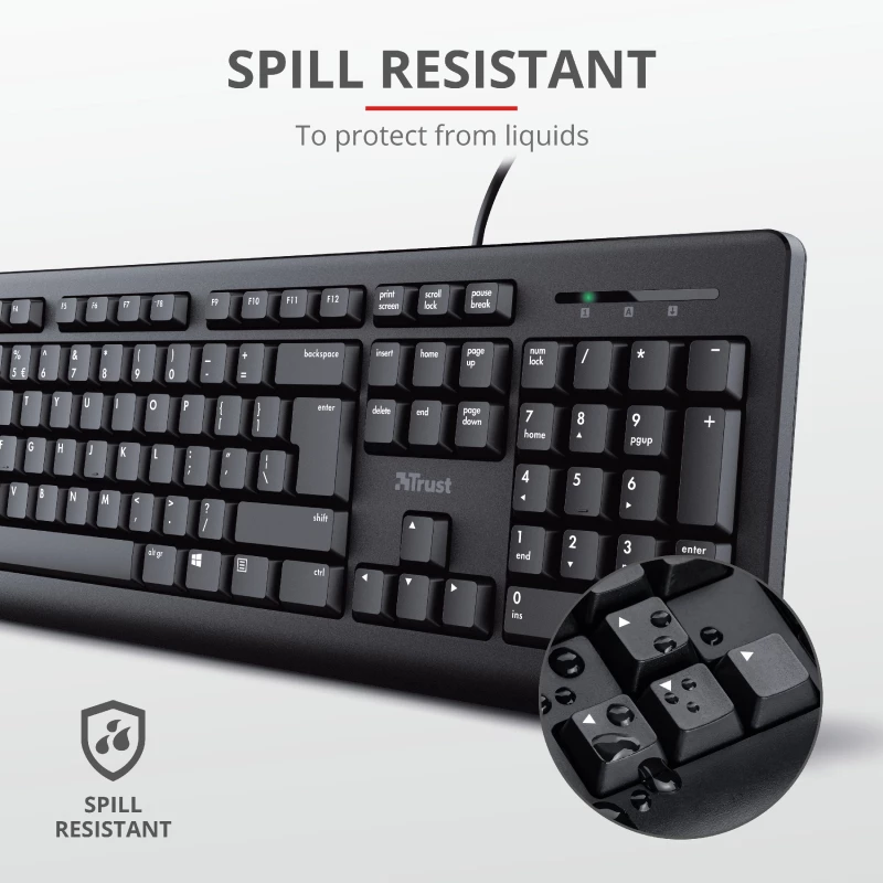 Teclado e rato Trust Primo universal USB AZERTY belga preto