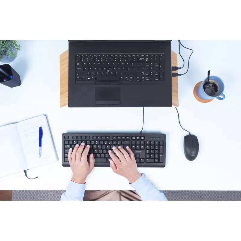 Teclado Trust Primo universal USB AZERTY belga preto