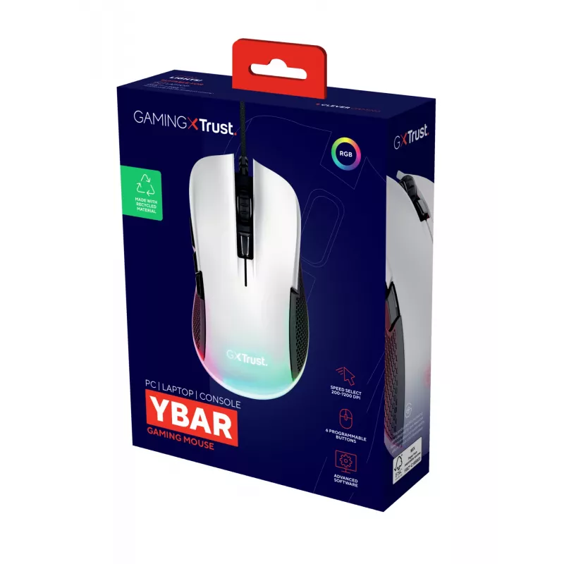 Rato gaming Trust GXT 922 Ybar para destro USB Type-A ótico 7200 DPI