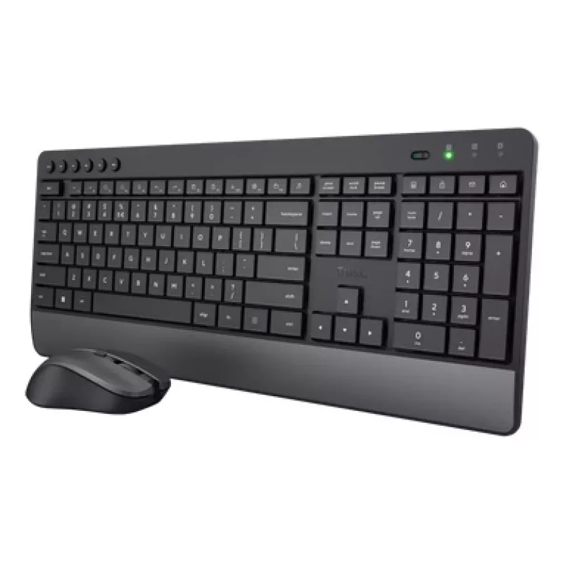 Conjunto de teclado e rato Trust TKM-450 Comfort Wireless, tamanho completo (100%), sem fios, RF sem fios, QWERTY, preto, rato incluído