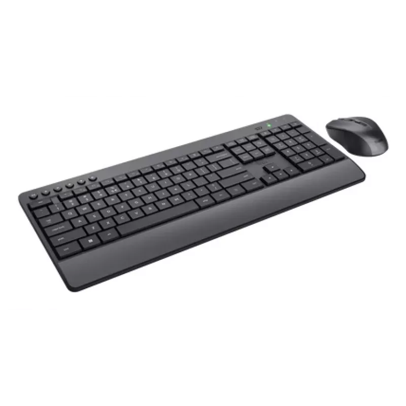 Conjunto de teclado e rato Trust TKM-450 Comfort Wireless, tamanho completo (100%), sem fios, RF sem fios, QWERTY, preto, rato incluído