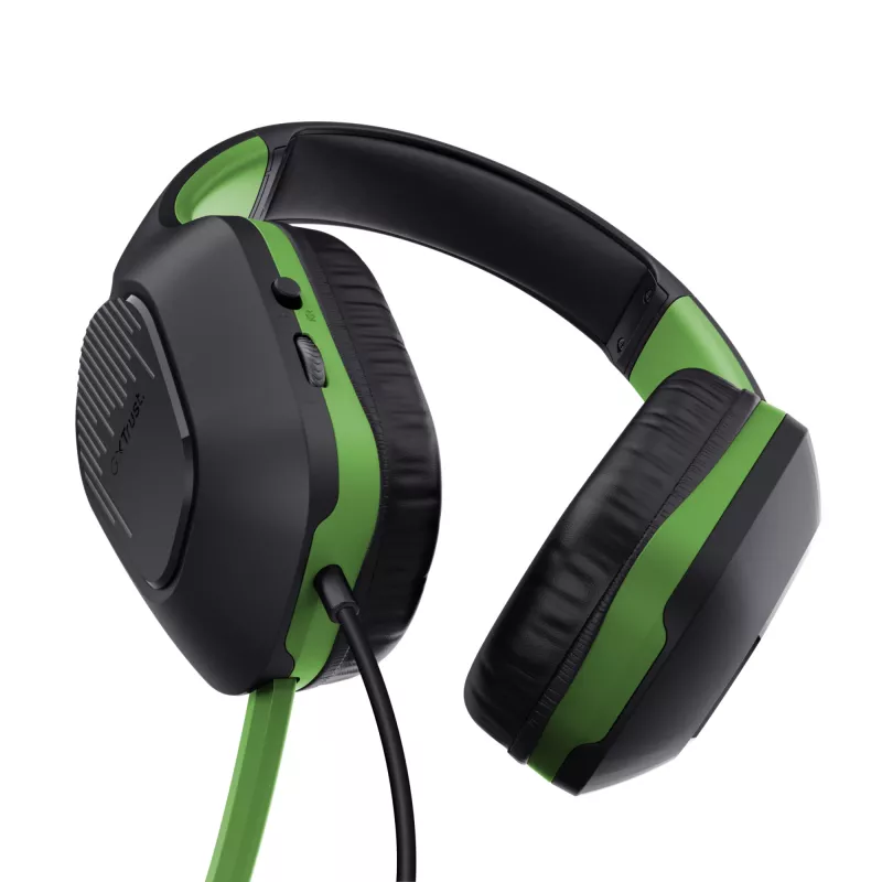 Headset Trust GXT 415X ZIROX com fios arco de cabeça gaming preto, verde
