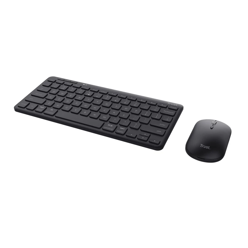 Teclado e rato Trust Lyra escritório RF sem fios + Bluetooth AZERTY belga preto