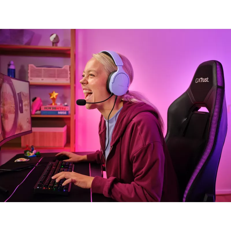 Trust GXT 489P FAYZO Headset com fios arco de cabeça Gaming preto, roxo