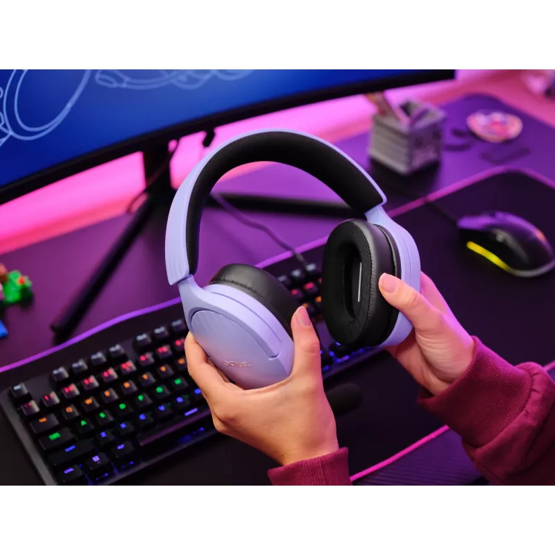 Trust GXT 489P FAYZO Headset com fios arco de cabeça Gaming preto, roxo