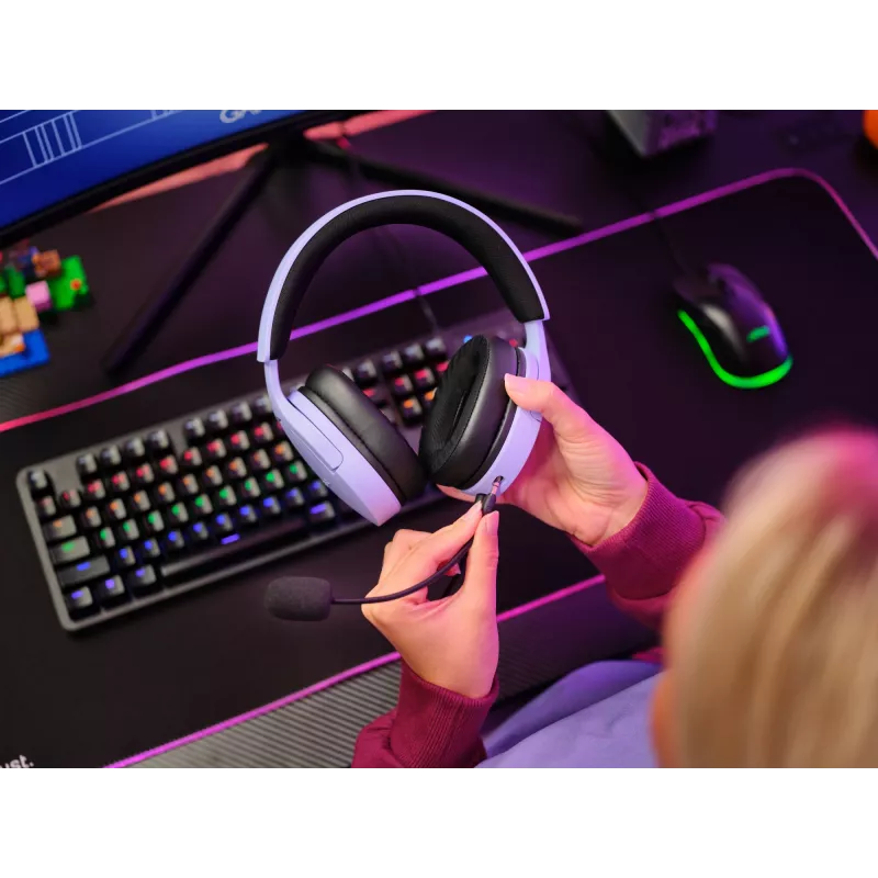 Trust GXT 489P FAYZO Headset com fios arco de cabeça Gaming preto, roxo
