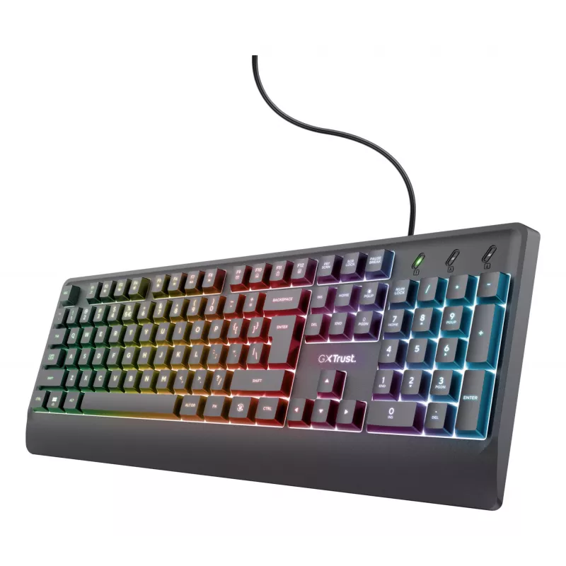 Trust GXT 792 Quadrox Teclado rato incluído Gaming USB QWERTY Belga preto