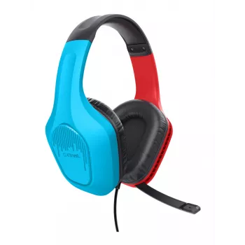 Trust GXT 416S Zirox Headset com fios arco de cabeça Gaming preto, ciano, vermelho